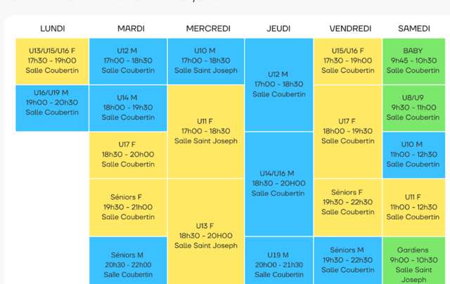 PLANNING ENTRAINEMENTS 24/25